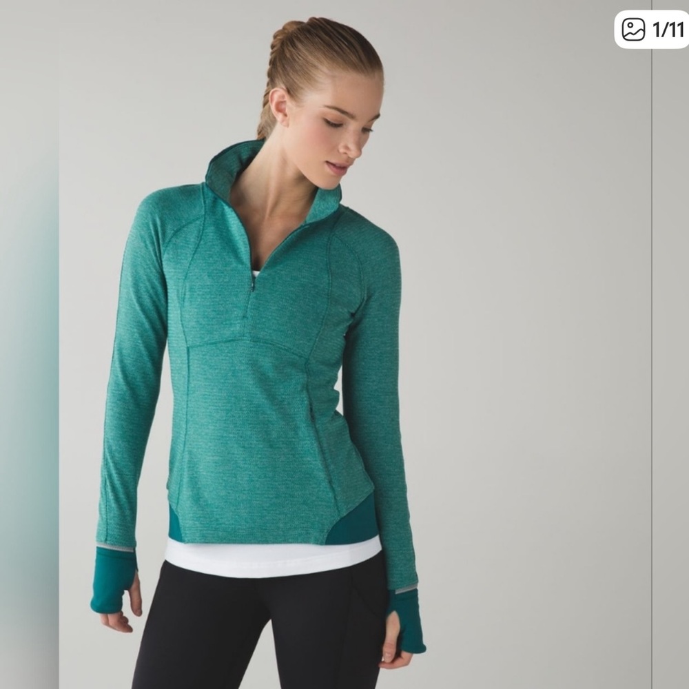 Lululemon Athletica Turquoise Women's Half-Zip Hoodie